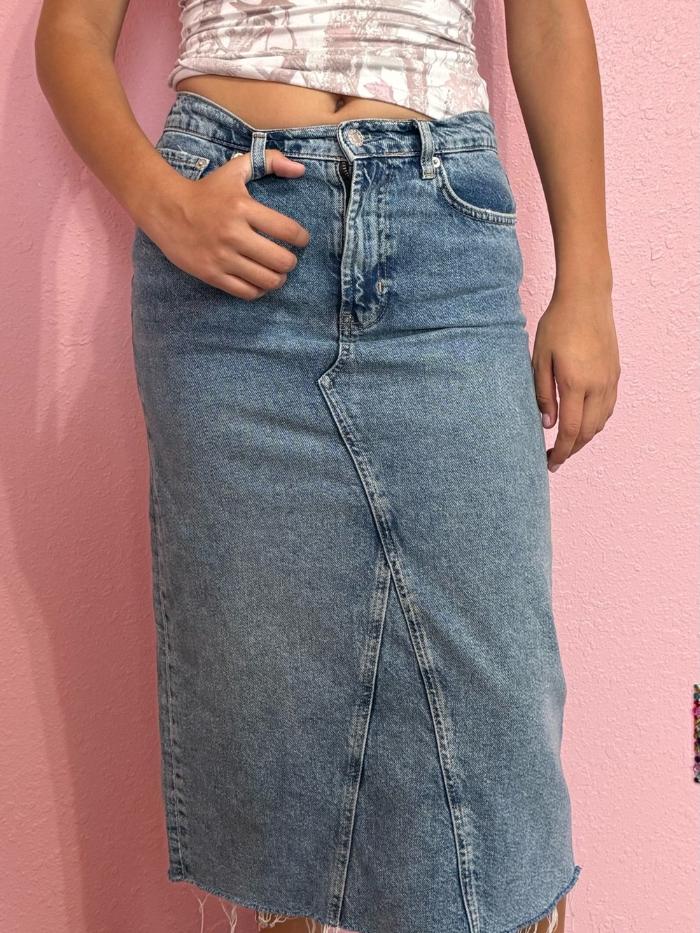 Rails Highland Skirt Baja Blue Raw Hem